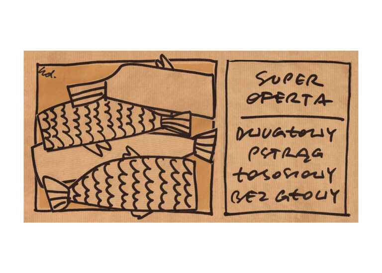 plakat promocja dwugłowy łosoś bez głowy