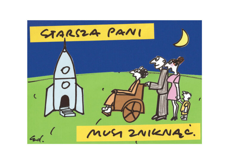 plakat babcia musi odejść