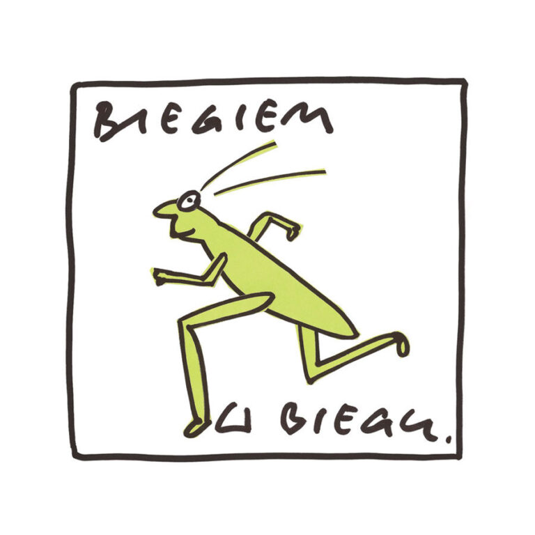 plakat z biegnącym świerszczem