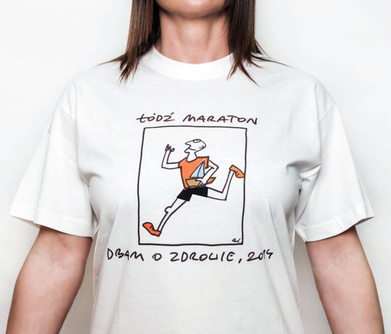 projekt koszulki na maraton w Łodzi 2014