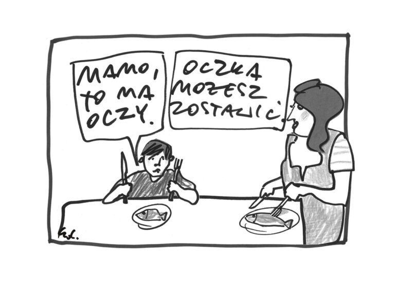 plakat Mamo, to ma oczy. Nie musisz jeść oczek