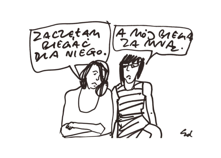 plakat biegam dla niego, a mój biega za mną