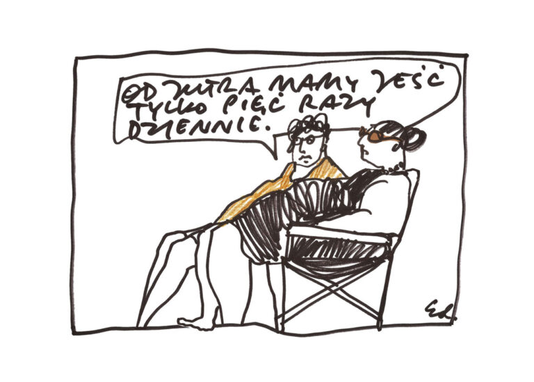 plakat Od jutra mamy tylko pięć posiłków dziennie