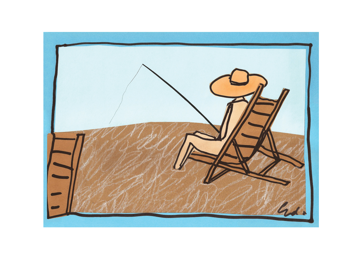 ilustracja 2 miesiące lata do felietonu w magazynie hamag