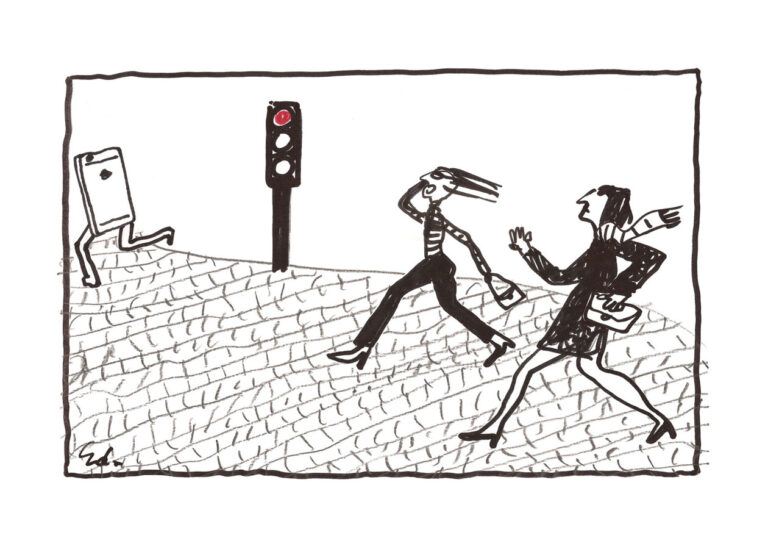 ilustracja do felietonu pościg w magazynie hamag