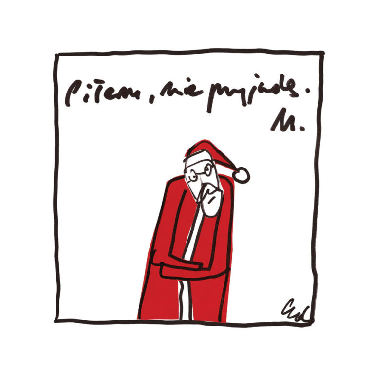 plakat pijany mikołaj