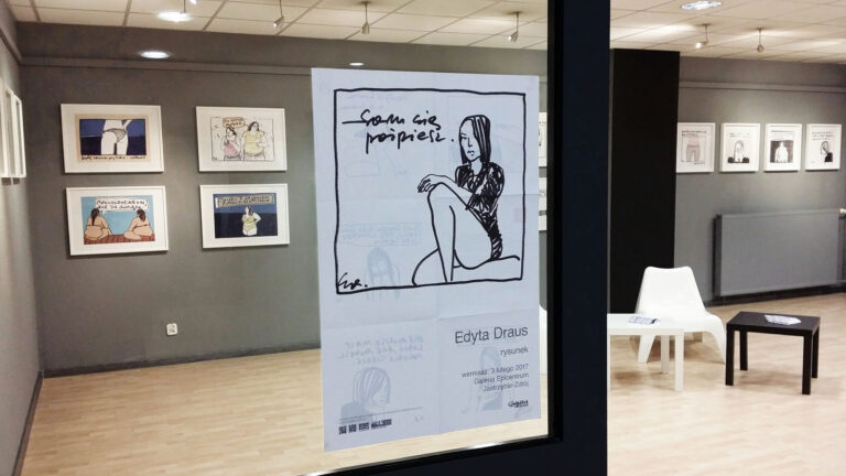 plakat do wystawy rysunku Edyty Draus w galerii epicentrum