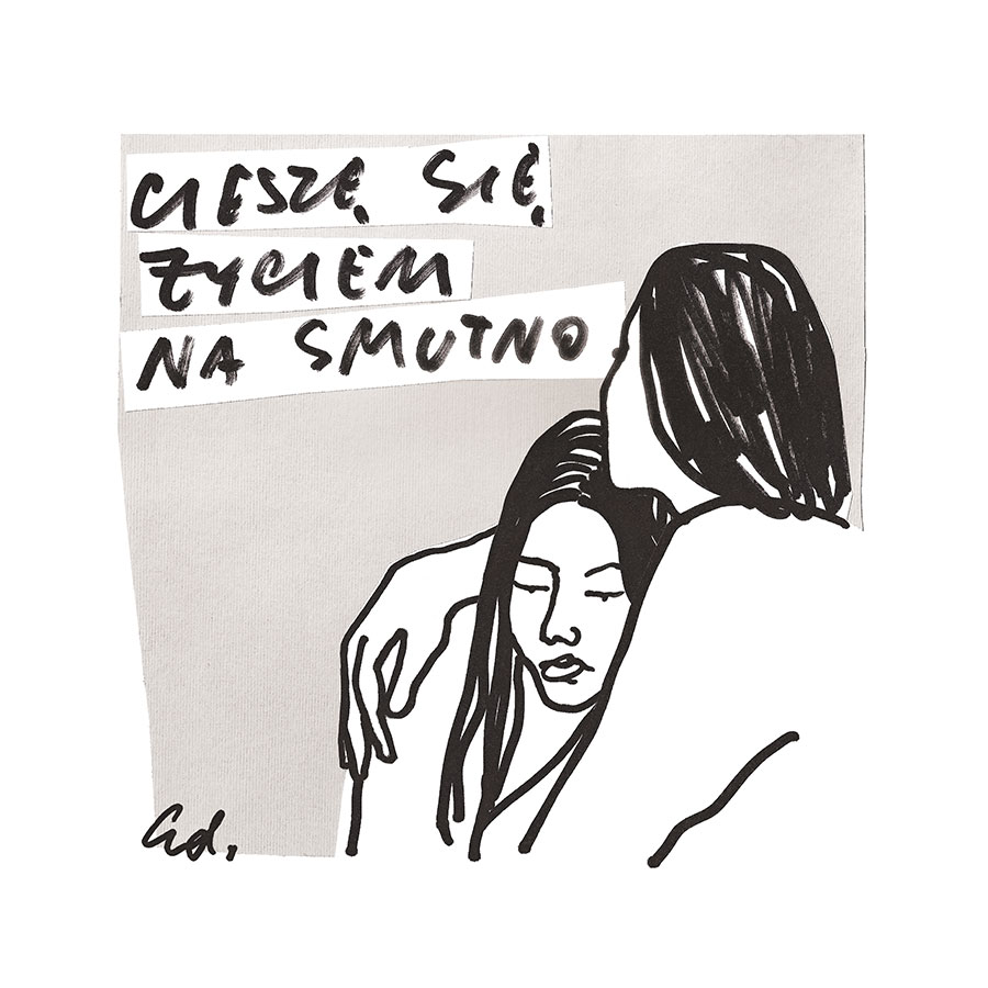 plakat smutny też może być szczęśliwy