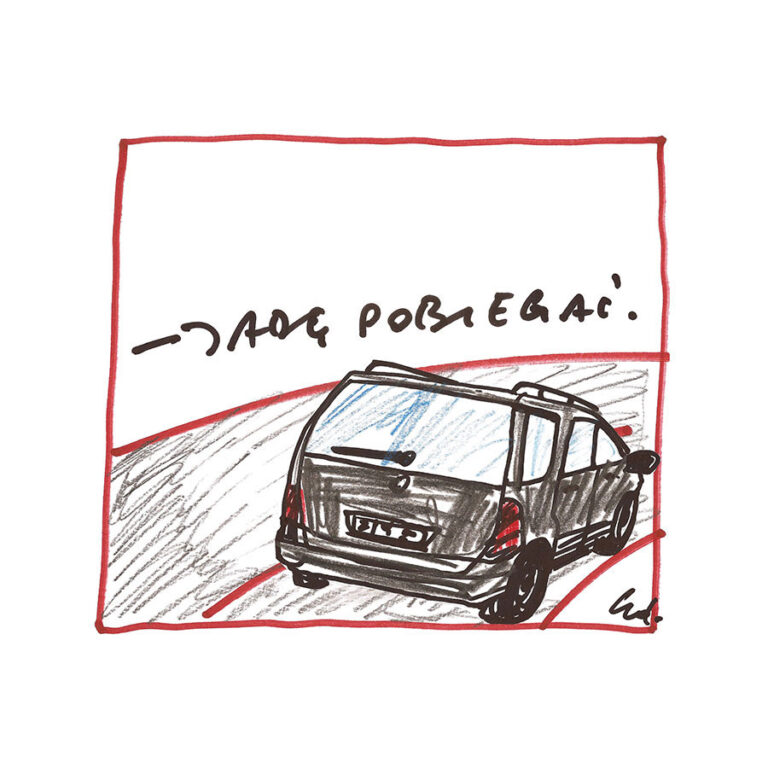 plakat samochodem na bieżnię