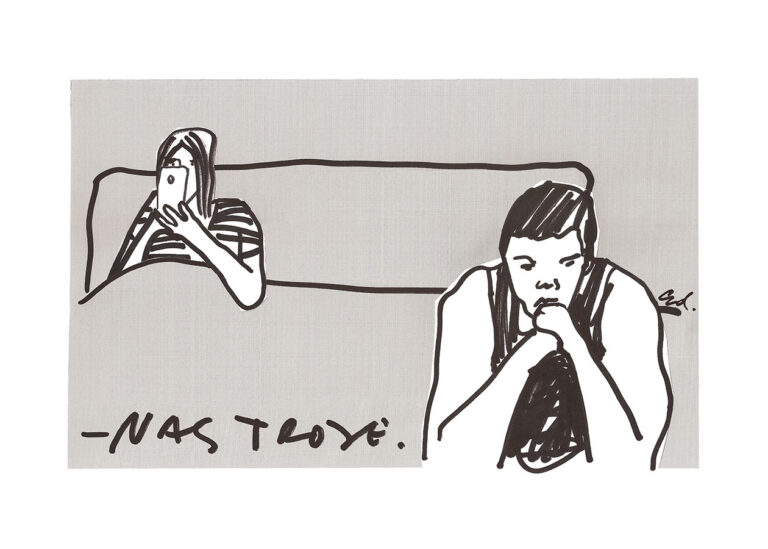 plakat w trójkącie