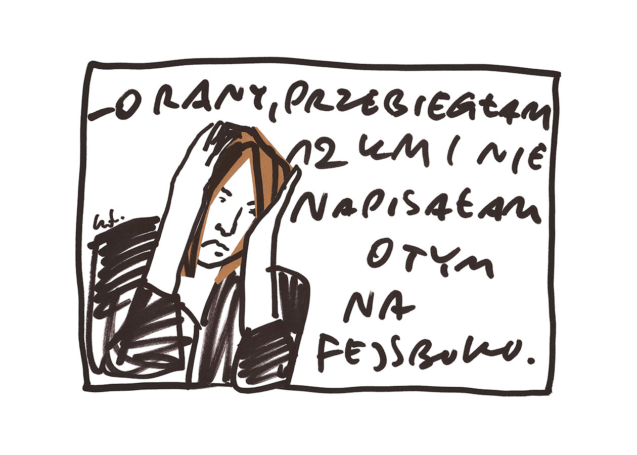 plakat o rany, przebiegłam 12 km i nie pochwaliłam się znajomym