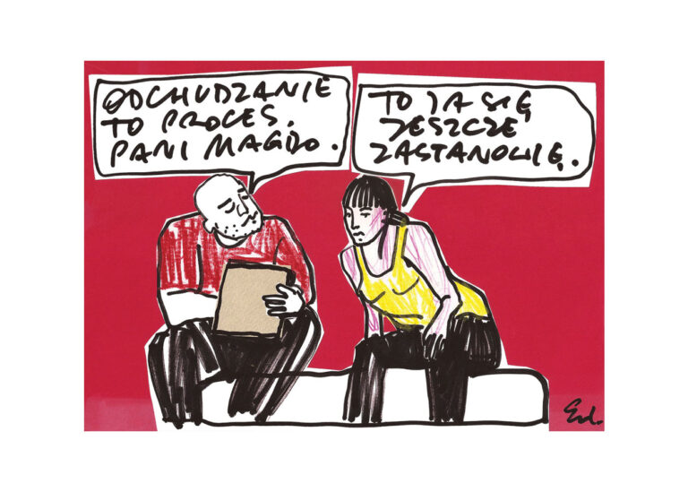 plakat odchudzenie trwa długo, pani Magdo, to ja się jeszcze zastanowię