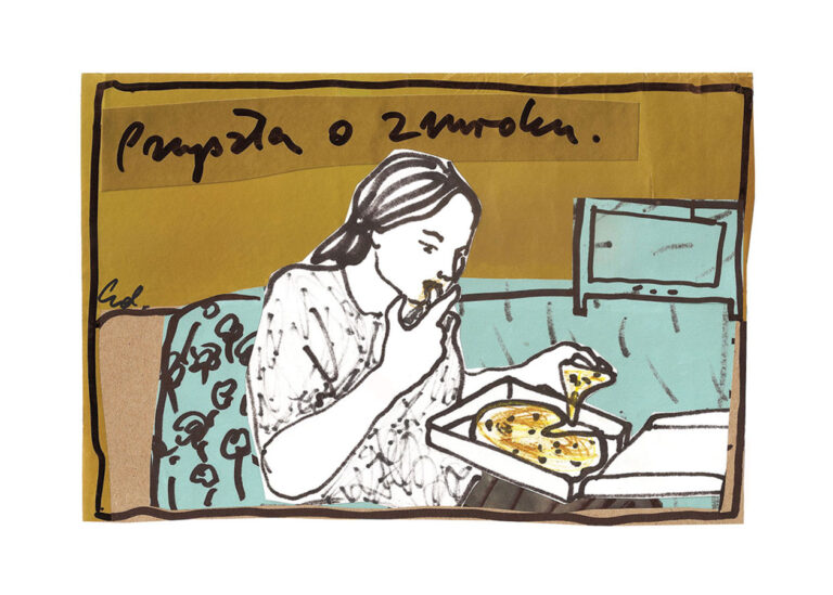 plakat nocna dostawa pizzy