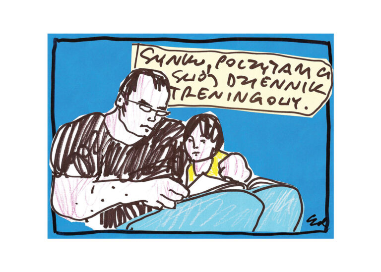 plakat córko, poczytam ci swój dziennik treningowy