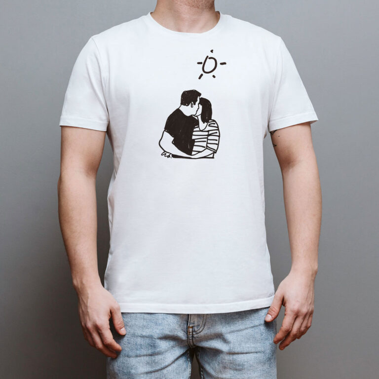 białe koszulki z rysunkami Edyty Draus