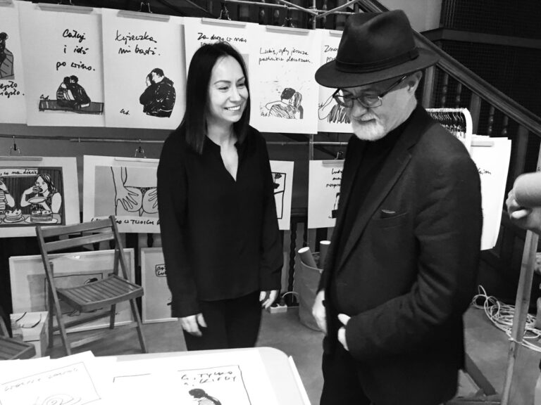 z Henrykiem Sawką na Targach Plakatu 2018