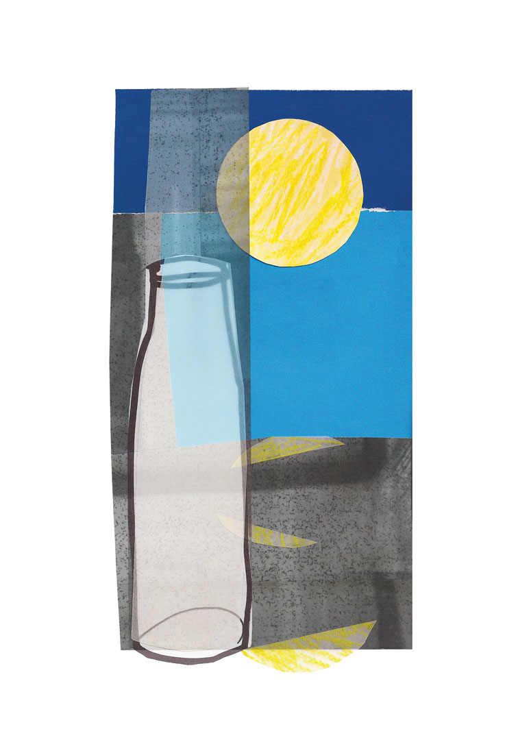 plakat Martwa natura ze słońcem i butelką