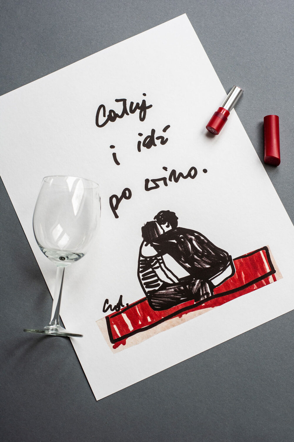 piję wino ze swoją dziewczyną