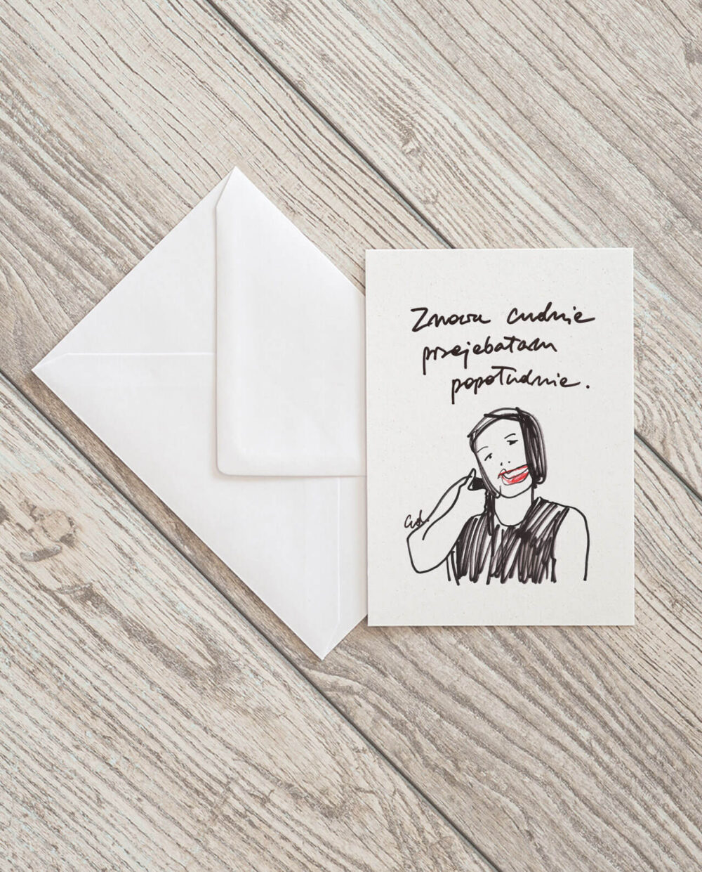 kartka pocztowa Znowu cudnie zmarnowałam popołudnie